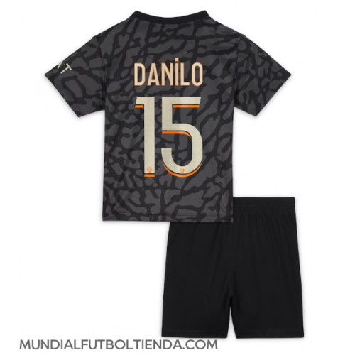 Camiseta Paris Saint-Germain Danilo Pereira #15 Tercera Equipación Replica 2023-24 para niños mangas cortas (+ Pantalones cortos)